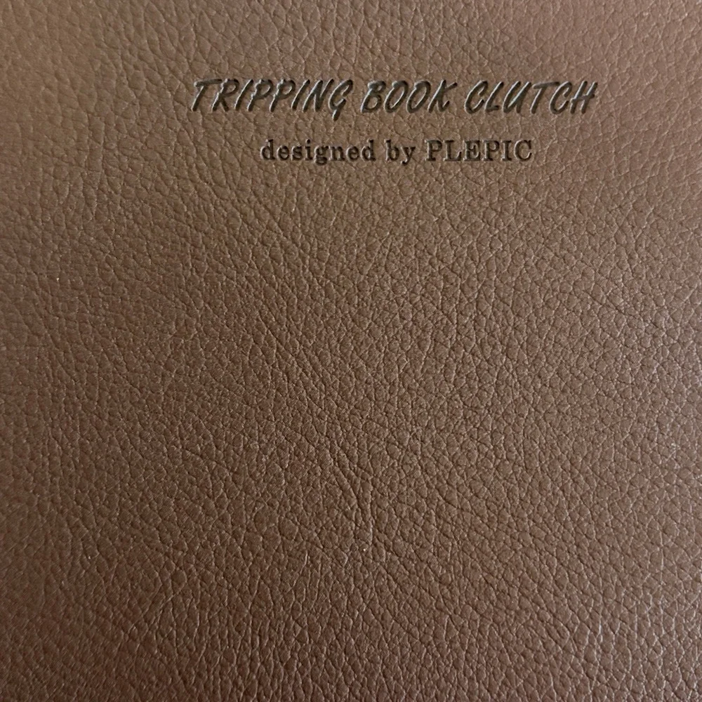 NEW Plepic All-In-One Faux Leather Ash Brown Tripping Book Clutch Organizer
